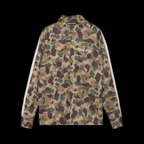 Palm Angels Camouflage Print Track Shirt Green