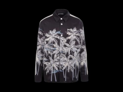 Palm Angels Allover Palms Track Shirt Black/White