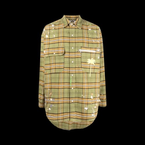 Palm Angels PXP Painted Overshirt 'Lime Green'