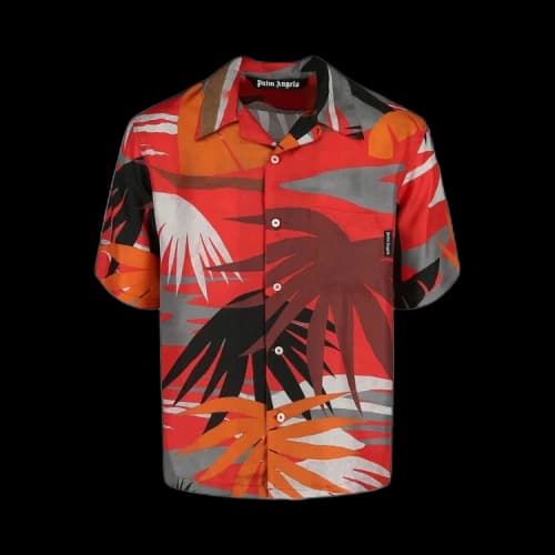 Palm Angels Silk Hawaiian Bowling Shirt Red/Multi