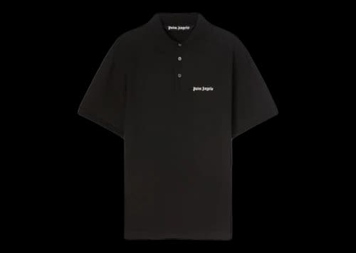Palm Angels Logo-Embroidered Cotto Polo Black