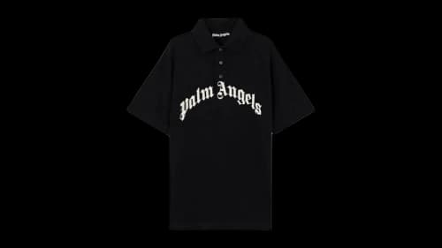 Palm Angels Curved Logo S/S Polo Black