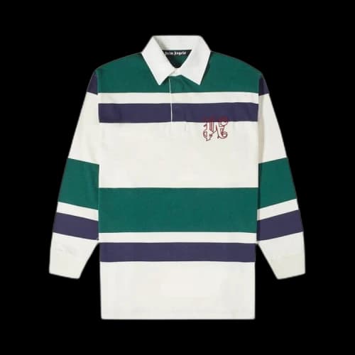 Palm Angels Striped Polo Shirt 'Butter/Red'