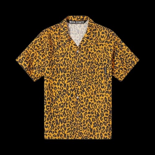 Palm Angels Cheetah Bowling Shirt Orange