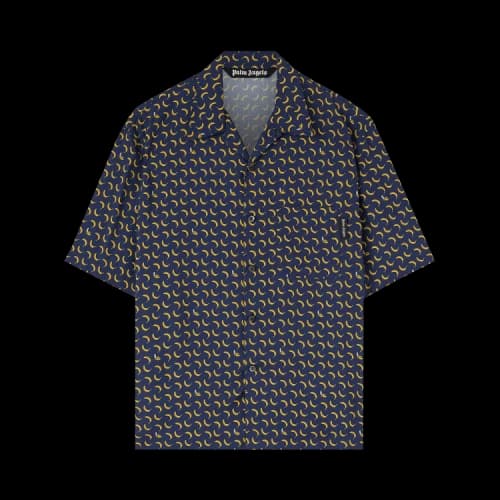 Palm Angels Banana Bowling Shirt 'Navy'