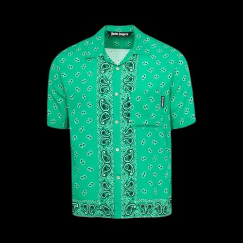 Palm Angels Paisley Bowling Shirt Green