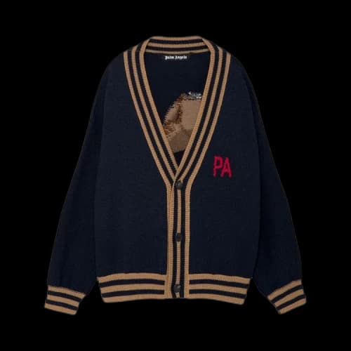 Palm Angels Bear Cardigan 'Black/Brown'
