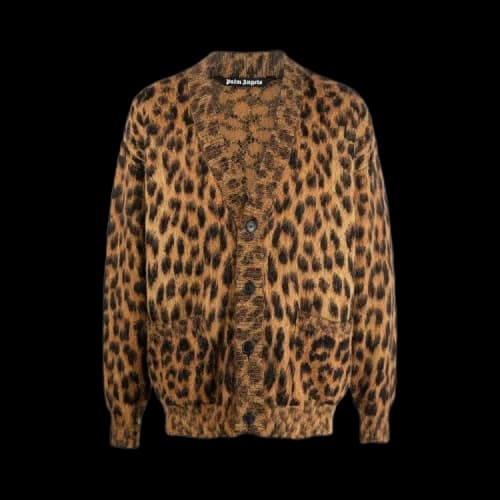 Palm Angels Animalier Brushed Cardigan 'Brown/Black'