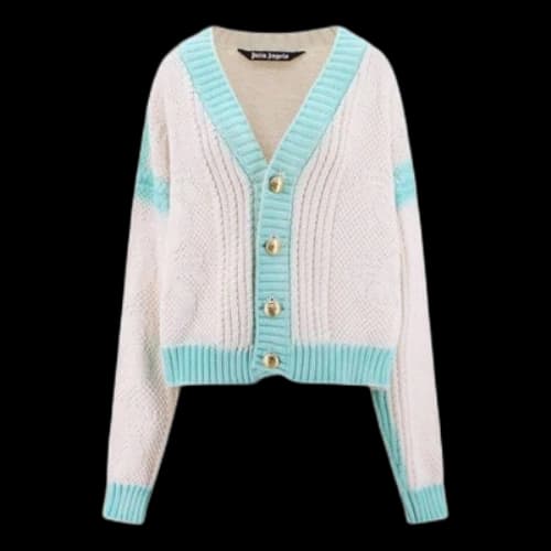 Palm Angels Sprayed Palm Cardigan 'Off White'