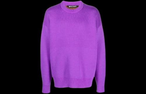 Palm Angels Intarsia Palm Tree Knit Sweater 'Purple'