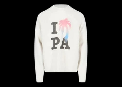 Palm Angels I Love PA Knitted Crew Sweat Cream/Multi
