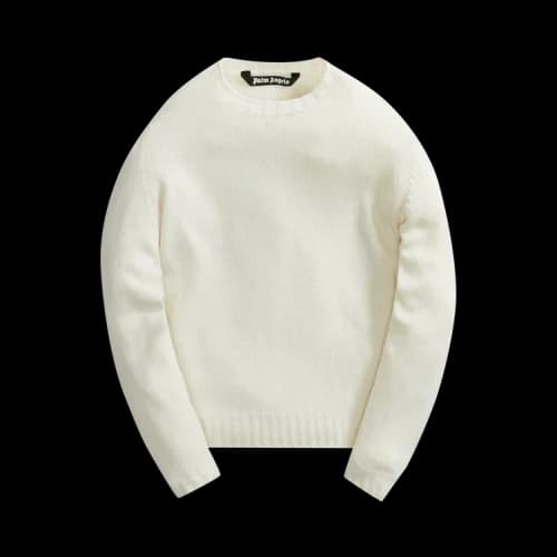 Palm Angels Curved Logo Sweater 'White/Beige'