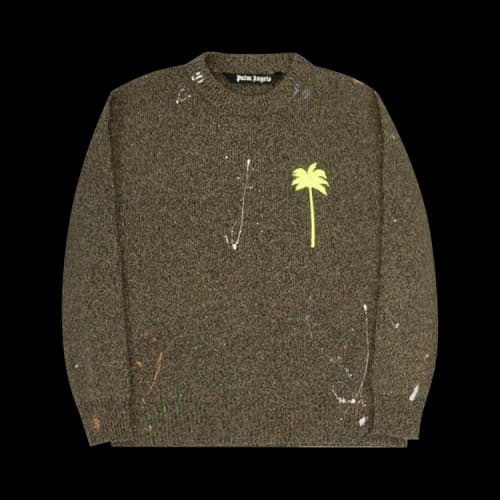 Palm Angels PXP Painted Sweater 'Military Green'