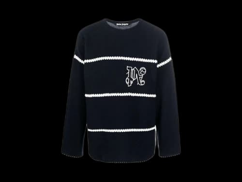 Palm Angels PA Monogram Striped Sweater Blue