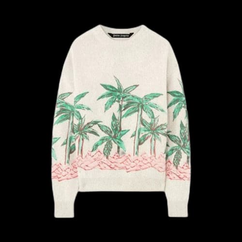 Palm Angels Palms Row Printed Sweater 'Butter'