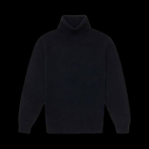 Palm Angels Curved Logo Turtleneck Sweater 'Black/White'