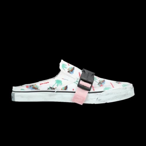 Palm Angels Distressed Slip-On 'Mules - White'
