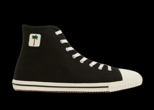 Palm Angels High Top Vulcanized Sneaker Black White