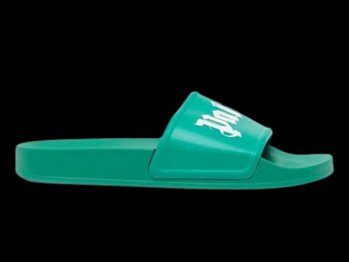 Palm Angels Pool Slides Green White