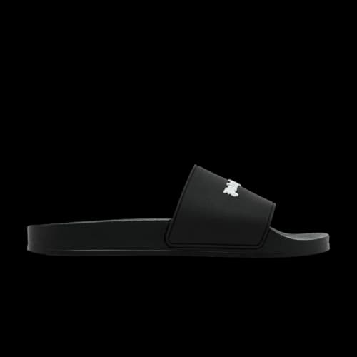 Palm Angels Classic Logo Pool Slides Black White