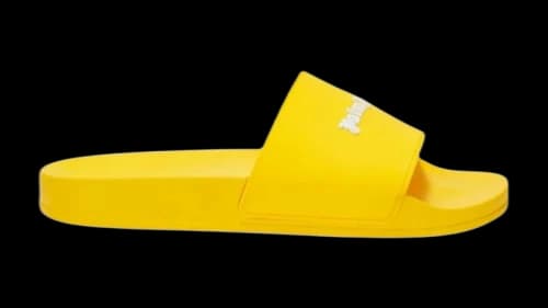Palm Angels Logo Embossed Slides Yellow