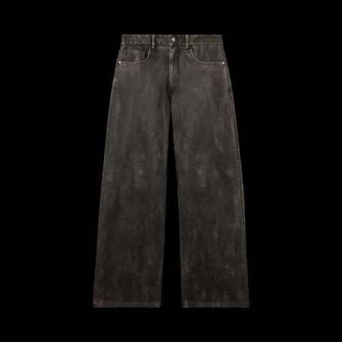 Palm Angels Curved Logo Coated Pants 'Dark Grey'