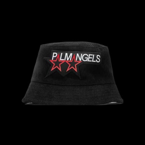 Palm Angels Racing Star Bucket Hat 'Black/White'