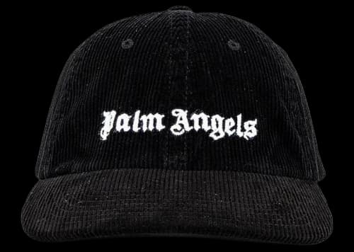 Palm Angels Corduroy Embroidered Logo Cap Black