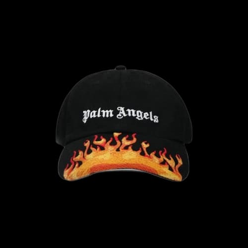 Palm Angels Jacquard Flames Logo Cap Black