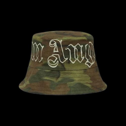 Palm Angels Logo-print Camouflage Bucket Hat Green