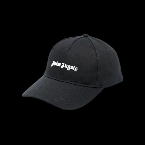 Palm Angels Logo-Print Cotton Cap Black
