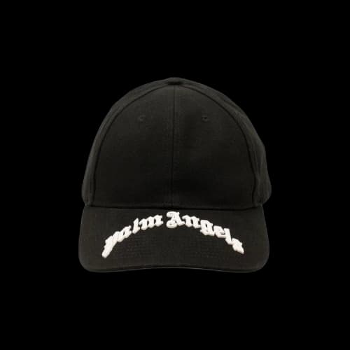Palm Angels Curved Logo Baseball Cap Black/White