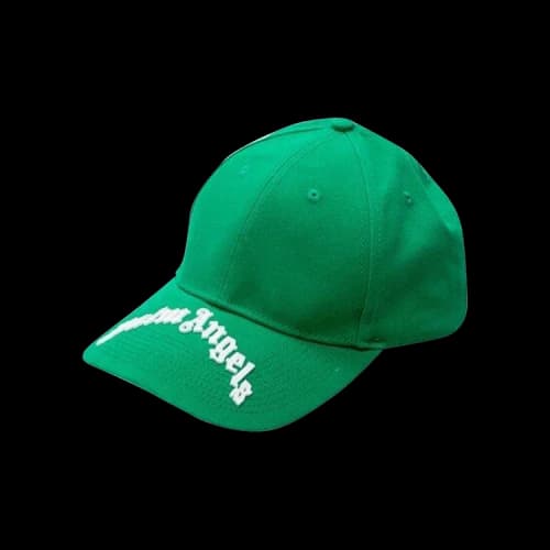 Palm Angels Curved Logo Baseball Cap Green