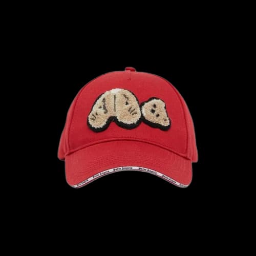 Palm Angels Bear Motif Baseball Cap (SS22) Red