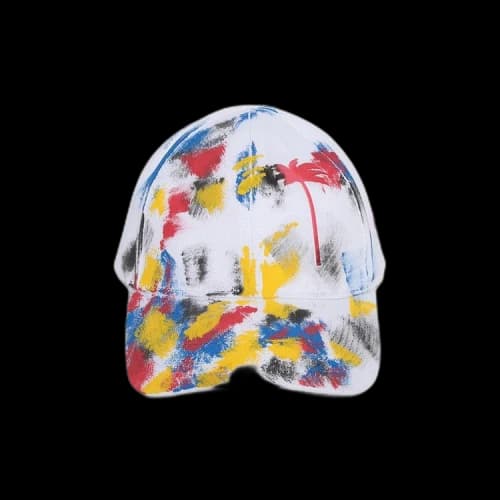Palm Angels Painted Palm Cap 'White/Fuchshia'