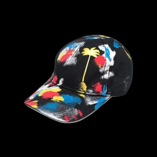 Palm Angels Painted Palm Cap 'Black/Yellow'