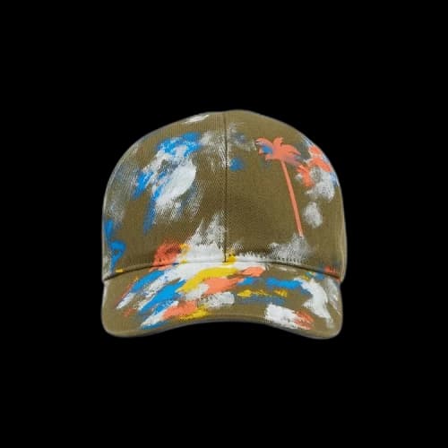 Palm Angels Painted Palm Cap 'Military/Orange'