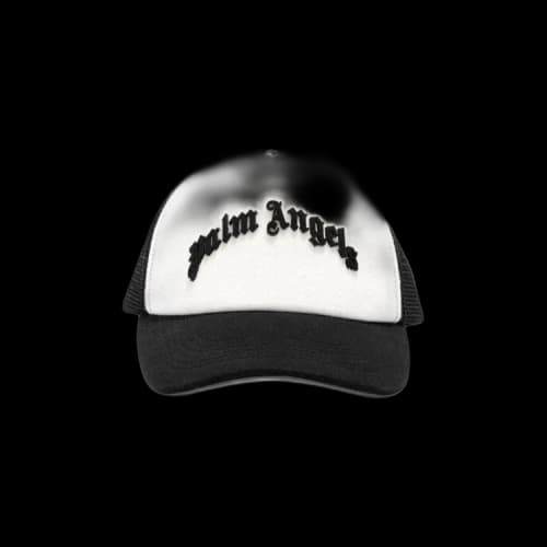 Palm Angels Curved Logo Mesh Cap Black
