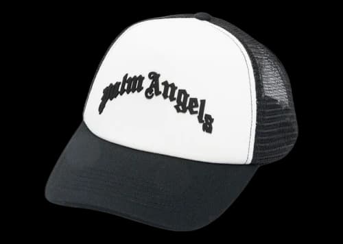 Palm Angels Logo Trucker Cap Cap Black/White