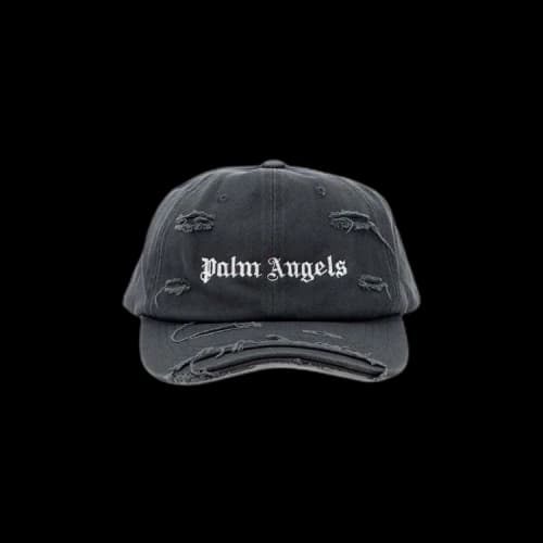 Palm Angels Ripped Logo Cap 'Dark Grey'