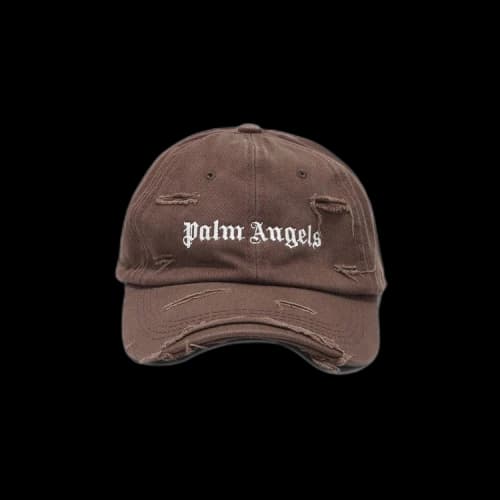 Palm Angels Ripped Logo Cap 'Brown/White'