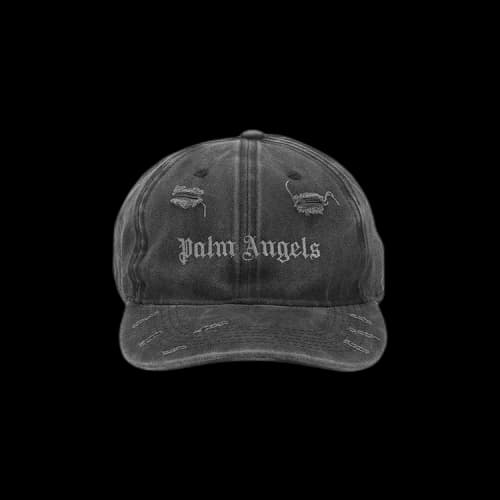 Palm Angels Ripped Logo Cap Grey/Grey