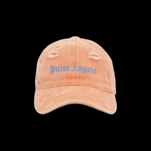 Palm Angels Ripped Logo Cap 'Orange/Blue'