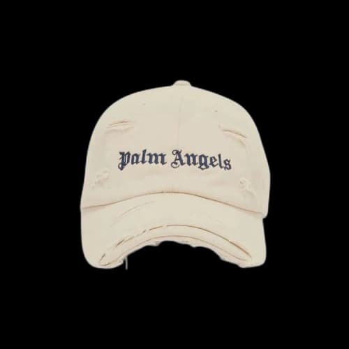 Palm Angels Ripped Logo Cap 'Beige/Black'