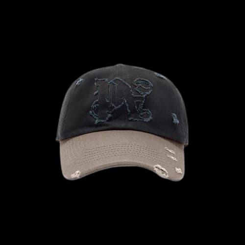 Palm Angels Ripped PA Monogram Cap Anthracite