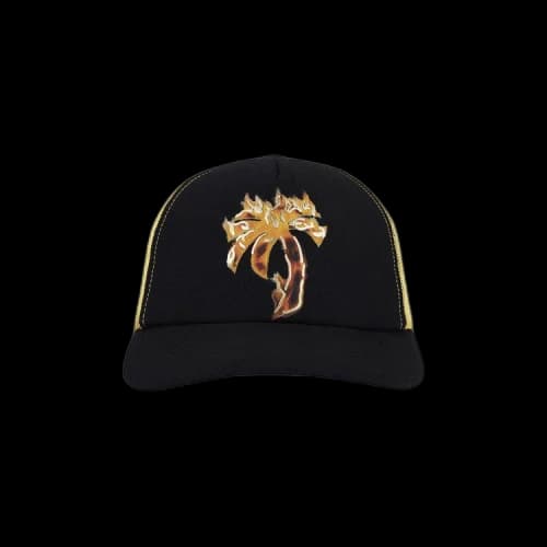 Palm Angels Burning Palm Trucker Cap 'Black/Gold'
