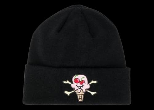 Palm Angels x Ice Cream Embroidered Patch Beanie Black
