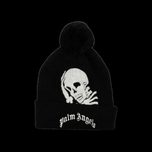 Palm Angels Wool Thinking Skull Knit Beanie 'Black'