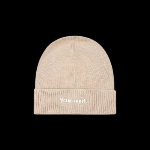 Palm Angels Classic Logo Beanie 'Beige/White'