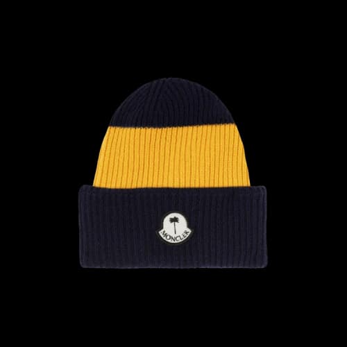 Moncler x Palm Angels Tricot Beanie Hat 'Blue/Yellow'